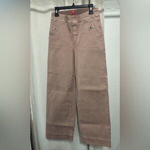 Spanx Stretch Twill Wide Leg Cropped Pants in Mauve